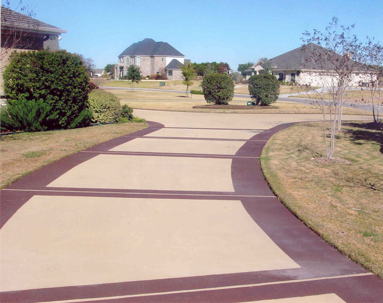 Concrete coatings on a driveway